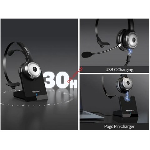 Ασύρματο ακουστικό Bluetooth Headset Tecknet TK-HS003 Black Wireless Mono headset σε μαύρο χρώμα Box