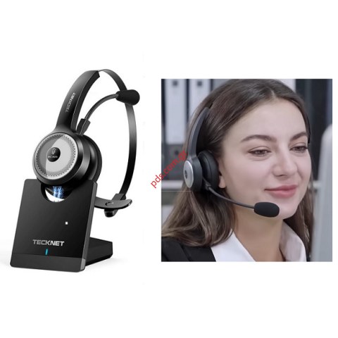 Ασύρματο ακουστικό Bluetooth Headset Tecknet TK-HS003 Black Wireless Mono headset σε μαύρο χρώμα Box