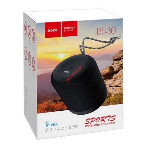Ασύρματο ηχείο Bluetooth HOCO BS30 Black BT V5.0 με μπαταρία Lion 2000mAh σε μαύρο χρώμα Box Ασύρματο ηχείο Bluetooth HOCO BS30 Black BT V5.0 με μπαταρία Lion 2000mAh σε μαύρο χρώμα Box