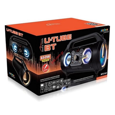 Φορητό Ηχείο Bluetooth Media-Tech U-TUBE BT MT3163 650W FM radio Black