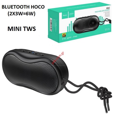 Φορητό Ηχείο Wireless Hoco BS36 Hero sports Μαύρο V5.0 TWS, 1200mAh, Μικρόφωνο, FM, USB & AUX θύρα και Micro SD 