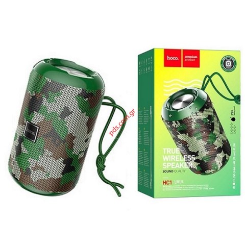 Φορητό Ηχείο Wireless Hoco HC1 Trendy Sound TWS Bluetooth V5.0 5W, 1200mAh, IPX5, Μικρόφωνο, FM, USB & AUX θύρα και Micro SD Μαύρο 