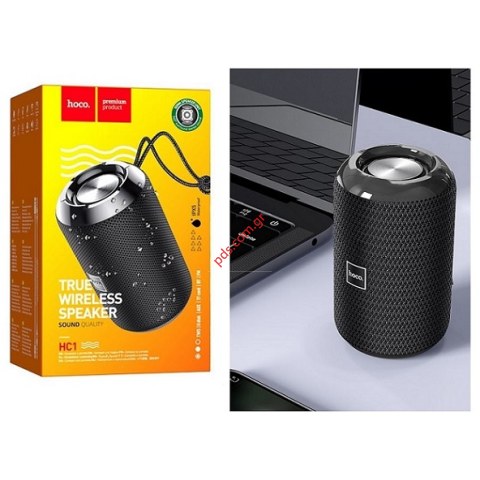Φορητό Ηχείο Wireless Hoco HC1 Trendy Sound TWS Bluetooth V5.0 5W, 1200mAh, IPX5, Μικρόφωνο, FM, USB & AUX θύρα και Micro SD Μαύρο 