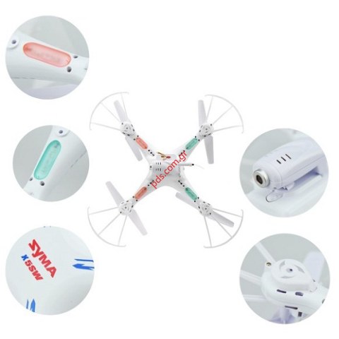 Copter Drone SYMA X5SW FPV Real-Time (WiFi camera view) white color
