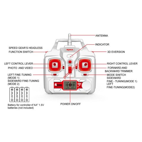 Drone SYMA X8C 2.4G/4CH (360 Real Time) Gyro WiFi camera view white
