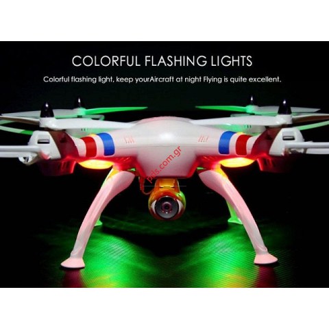 Ιπτάμενο Τετράπτερο Drone SYMA X8C 2.4G/4CH (360 Real Time) Gyro WiFi camera view white σε λευκό χρώμα