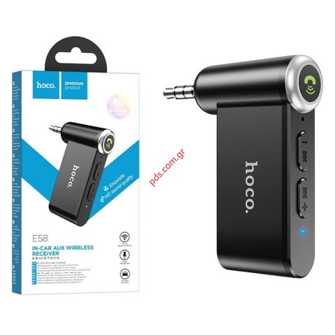 Ασύρματο Bluetooth Receiver Hoco E58 Magic Music 3.5mm 140mAh v5.0 Adaptor Back με Πλήκτρα Λειτουγίας και Απάντησης Box
