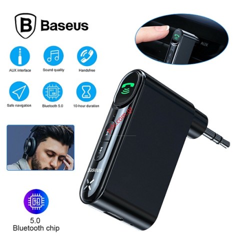 Wireless Bluetooth Baseus Car Kit Hands Free 3.5mm Jack AUX Audio Receiver Adapter