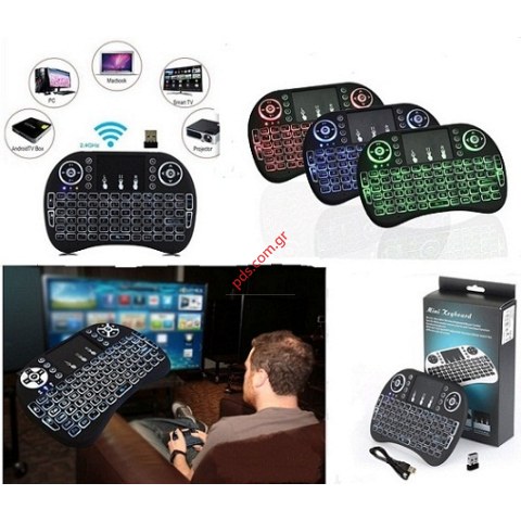 Φωτιζόμενο Wireless Mini Πληκτρολόγιο Rii i8, για email, chat, παιχνίδια, Φωτιζόμενο Wireless Mini Πληκτρολόγιο Rii i8, για email, chat, παιχνίδια,