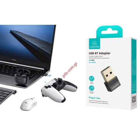 Αντάπτορας USAMS US-ZB285 Bluetooth 5.3 Adaptor USB A Black μαύρος Box