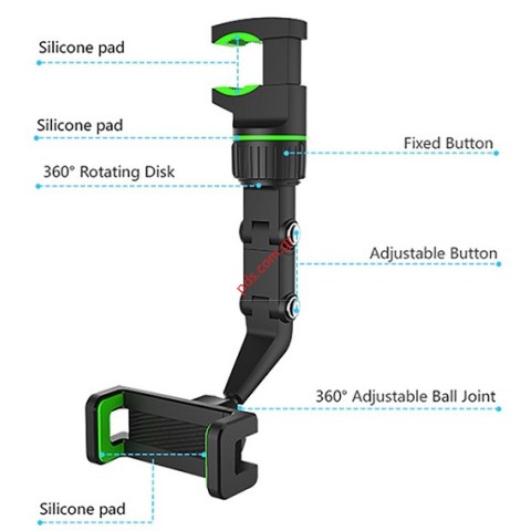 Βάση αυτοκινήτου καθρέπτη XO-C107 Universal Black (5~25/60~100mm)