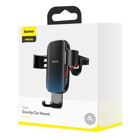Βάση αυτοκινήτου BASEUS SUYL-LG01 Air Vent Glaze Gravity (67-92mm) Black Blue σε μαύρο χρώμα Box