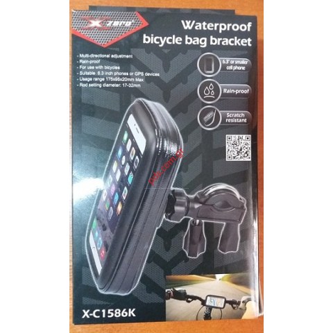 Θήκη με βάση για ποδηλάταυ συσκευών X-ZERO X-C1586K 6.3nch (175x95x20mm) PDA/GSM με διάσταση συσκεύων 17~32cm