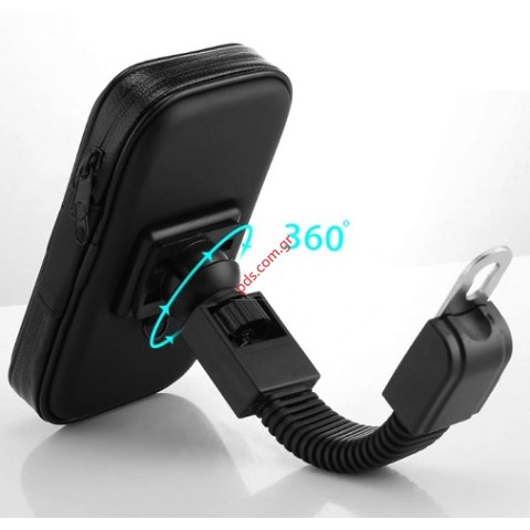 Βάση Καθρέπτη MR-007B με Θήκη (10X17cm) για μηχανές Αδιάβροχη 7 ιντσών σε μαύρο χρώμα