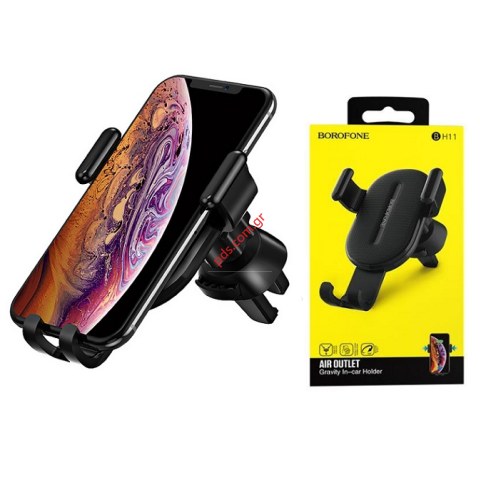 Βάση στήριξης αεραγωγού Borofone Gravity BH11 Clip Air Vent Black σε μαύρο χρώμα