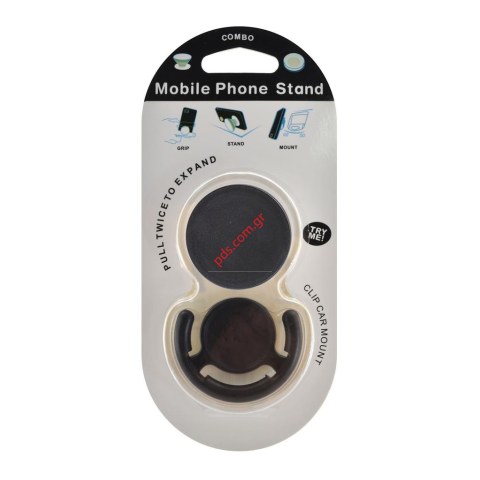 Βάση στήριξης κινητού Pop Grip Holder Black σε μαύρο χρώμα Βάση στήριξης κινητού Pop Grip Holder Black σε μαύρο χρώμα