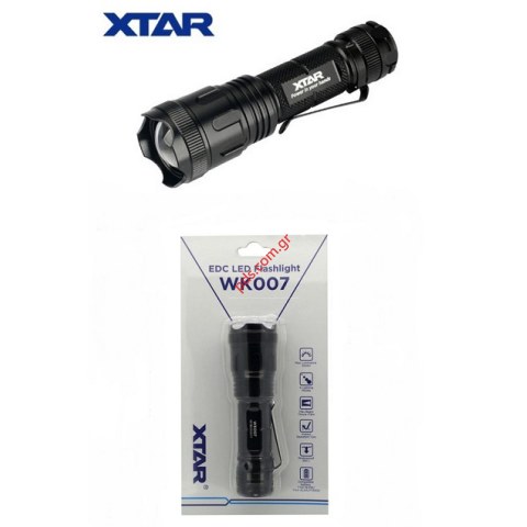 Φακός Xtar WK007 με προστασία IPX5 Μαύρος 500 Lumens/Απόσταση 175m Blister (ΕΞΑΝΤΛΗΘΗΚΑΝ)