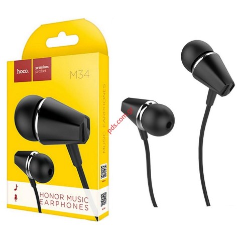 Ακουστικά Hands Free Hoco M34 Black Stereo 3.5mm Honor music Earphones BOX