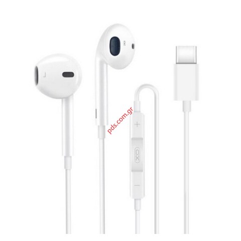 Ακουστικά Hands Free XO Wired EP2 TYPE-C Jack 1.2M White Stereo Music Earphones σε λευκό χρώμα BOX