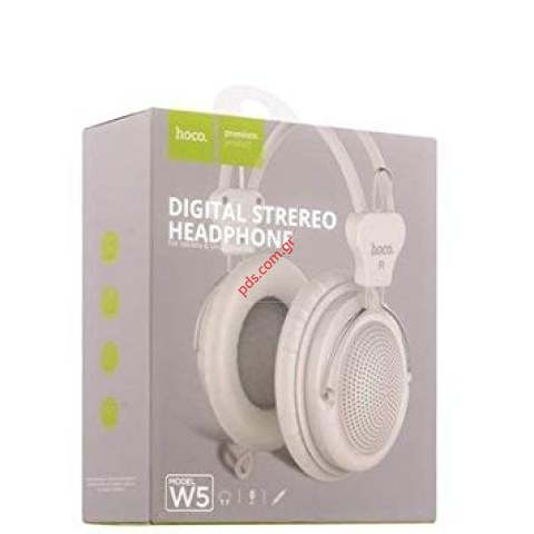 Ακουστικά κεφαλής Hoco Manno W5 Stereo 3.5mm White σε λευκό χρώμα BOX