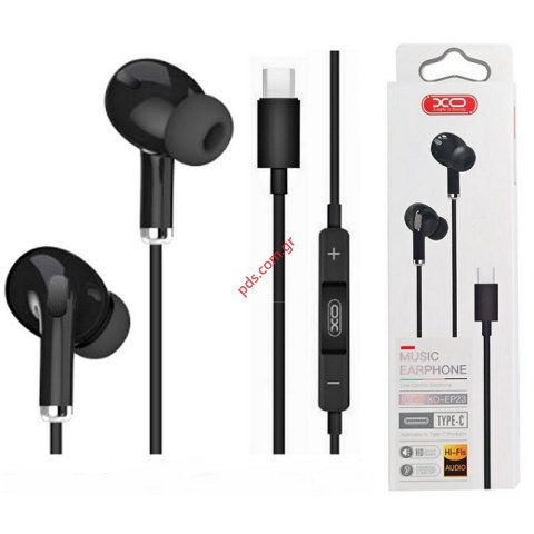 Ακουστικά στέρεο handsfree XO EP23 Type-C Μαύρο Black Box