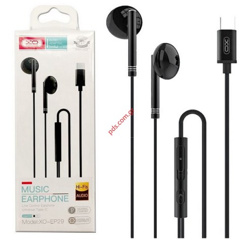 Ακουστικά στέρεο handsfree XO EP29 Type-C Μαύρο Black Box