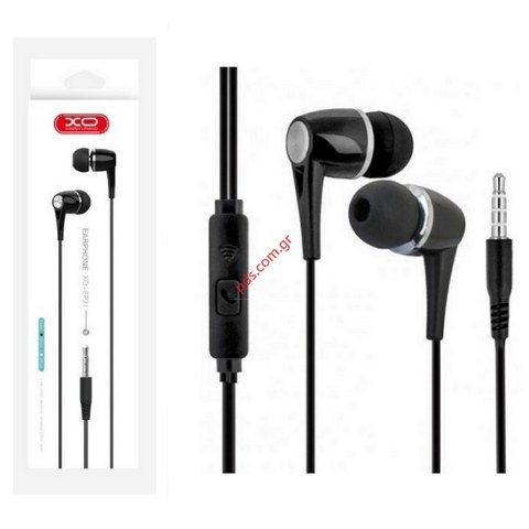 Ακουστικά στέρεο XO EP21B Jack 3.5mm Black Handsfree σε λευκό χρώμα Box