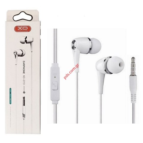 Ακουστικά στέρεο XO EP21W Jack 3.5mm White Handsfree σε λευκό χρώμα Box