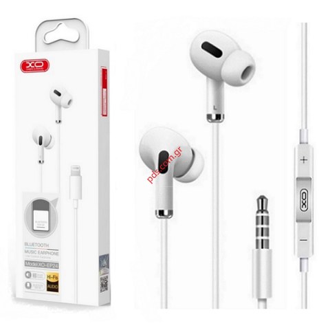 Ακουστικά στέρεο XO EP22 Jack 3.5mm White Handsfree σε λευκό χρώμα Box