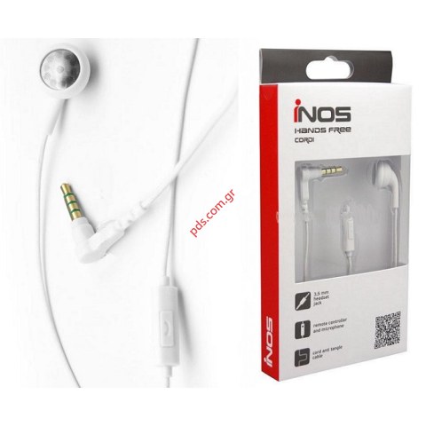 Ακουστικό handsfree Cordi Mono 3.5mm White universal με καλώδιο σε λευκό χρώμα (Συμβατό και με νέα μοντέλα)