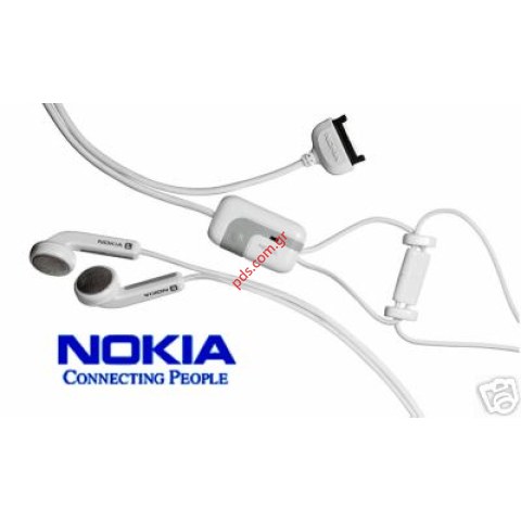 Γνήσια ακουστικά στέρεο για τα Nokia 7600 Λευκό Γνήσια ακουστικά στέρεο για τα Nokia 7600 Λευκό