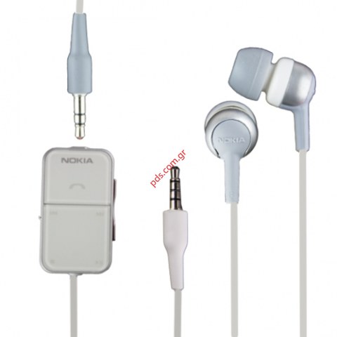 Γνήσια στέρεο ακουστικά NOKIA HS-44 (silicon) με καλώδιο και adapter AD-54 (jack 3,5mm) Bulk Γνήσια στέρεο ακουστικά NOKIA HS-44 (silicon) με καλώδιο και adapter AD-54 (jack 3,5mm) Bulk