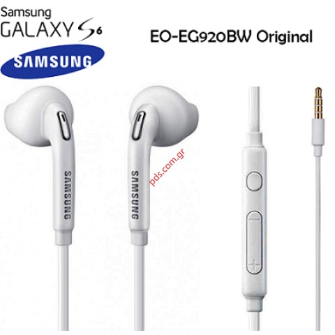 Γνήσιο ακουστικό (EO-EG920BWEG) Samsung Galaxy S6 στέρεο 3.5mm White Bulk Γνήσιο ακουστικό (EO-EG920BWEG) Samsung Galaxy S6 στέρεο 3.5mm White Bulk