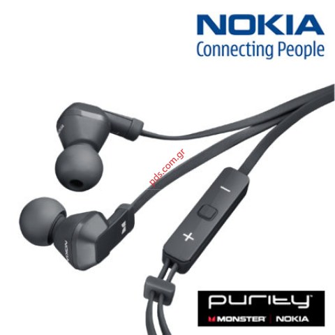 Γνήσιο ακουστικό Handsfree Nokia WH-920 Black Purity by Monster σε Μαύρο χρώμα (Wired Stereo Headset) ΕΞΑΝΤΛΗΘΗΚΑΝ