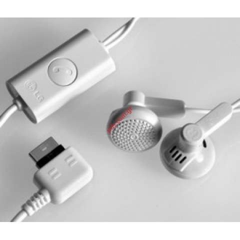 Original LG KG800, KP500, KU990 Stereo Headset White color bulk  Original LG KG800, KP500, KU990 Stereo Headset White color bulk