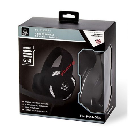 Ακουστικά Stereo με Μικρόφωνο GJBY G4 Gaming Black Universal jack 3.5mm 4pin σε Μαύρο χρώμα.