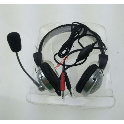 Ακουστικά στέρεο Web stereo CH-041 Silver με δυνατότητα ρύθμισης εντάσεως περιλαμβάνει μικρόφωνο σε μπράτσο σε ασημί χρώμα Ακουστικά στέρεο Web stereo CH-041 Silver με δυνατότητα ρύθμισης εντάσεως περιλαμβάνει μικρόφωνο σε μπράτσο σε ασημί χρώμα