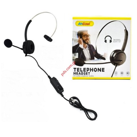 Ακουστικά με καλώδιο Headset ANDOWL Q-JC142 socket 3.5mm Omni Mono, και μικρόφωνο Goose-neck Box