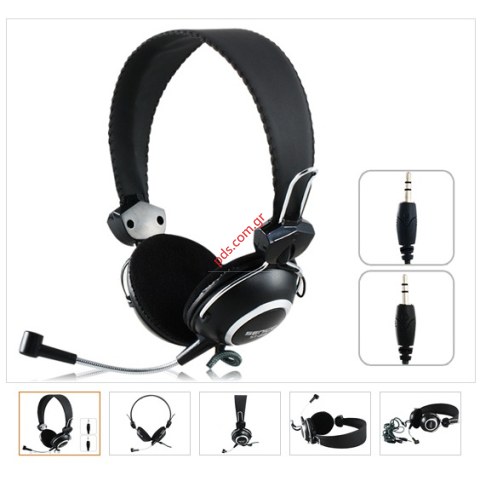 Ακουστικό στέρεο με μικρόφωνο κεφαλής ST-818 Black Headphone 