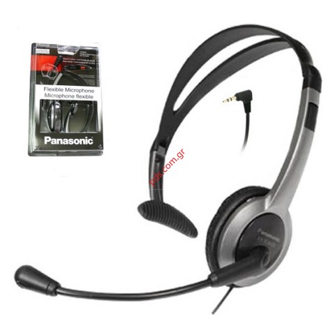 Ενσύρματο Aκουστικό Panasonic RP-TCA430 Jack 2.5mm με Πλήκτρο Έντασης Μαύρο Ασημί συμβατό με Ασύρματα Panasonic Blister