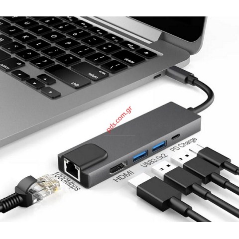 Adaptor HW-TC21 HUB 5 In 1 Type C To HUB Smart Dock PD charging Box Adaptor HW-TC21 HUB 5 In 1 Type C To HUB Smart Dock PD charging Box