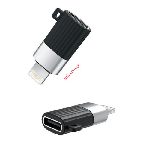 Adaptor Lightning 8 pin to USB-C male Black Bulk