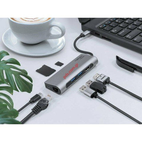 Adaptor Multi Port Fowler NATEC NMP-1422 USB-C, 2x USB 3.0, HDMI Box Adaptor Multi Port Fowler NATEC NMP-1422 USB-C, 2x USB 3.0, HDMI Box