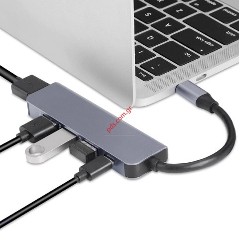 Adapto USB ULS-CH3006 Type-C HUB CAB-UC045, 3x USB 3.0, USB-C PD, HDMI 4K Silver Blister Adapto USB ULS-CH3006 Type-C HUB CAB-UC045, 3x USB 3.0, USB-C PD, HDMI 4K Silver Blister