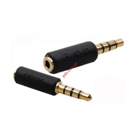 Original stereo audio adapter Nokia AD-53 whith 4 pole from 3.5mm to 2.5mm Original stereo audio adapter Nokia AD-53 whith 4 pole from 3.5mm to 2.5mm