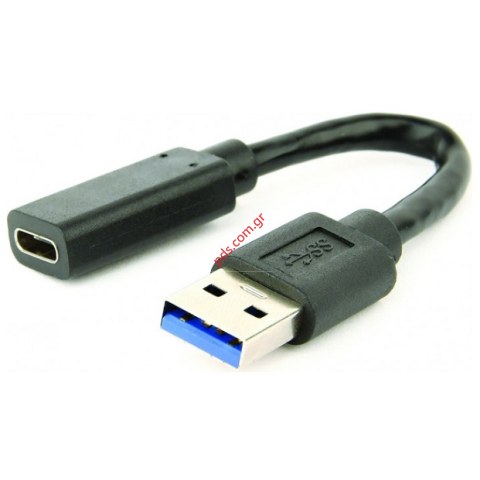 Καλώδιο μετατροπής ADAPTOR USB A MALE - MICROUSB TYPE-C Black σε μαύρο χρώμα