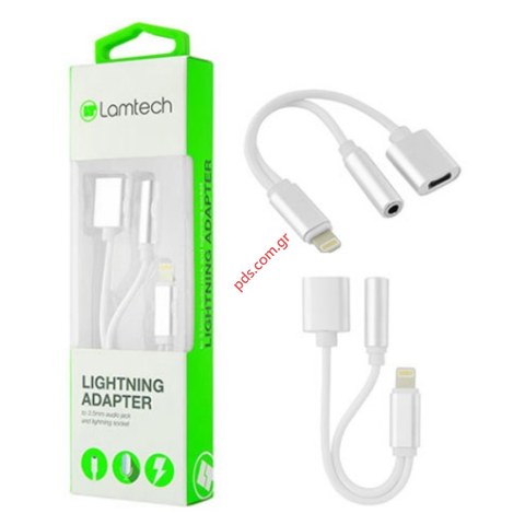 Adapter cable Lamtech Lightning 8 pin to Jack 3.5mm white BOX Adapter cable Lamtech Lightning 8 pin to Jack 3.5mm white BOX