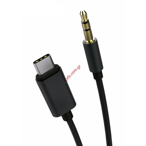 Data cable Type-C to JACK 3.5MM Male Black Data cable Type-C to JACK 3.5MM Male Black