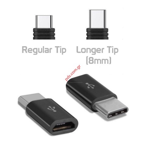 Μετατροπέας UC 043 από Micro-USB σε Type-c Adapter bulk σε μαύρο χρώμα