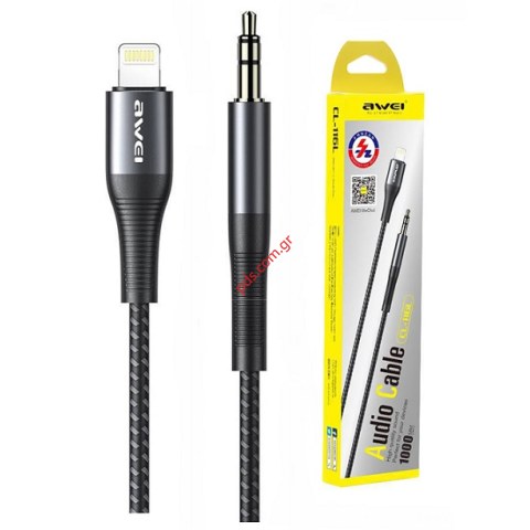 Καλώδιο AWEI CL-116L Lightning 8 PIN σε Jack 3.5mm Black 1m, μαύρο Box
